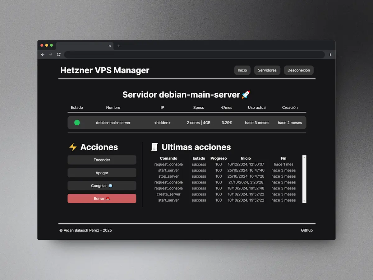 Hetzner VPS Manager